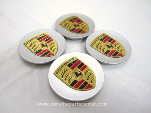 画像1: 【PORSCHE】ポルシェ77mmカラークレストセンターキャップセット