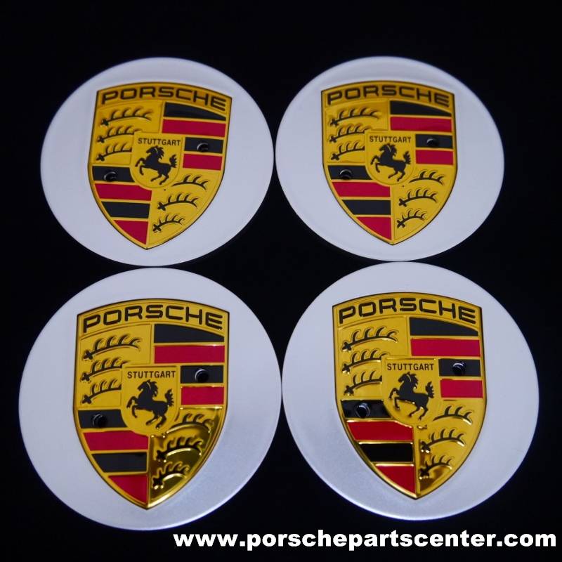 画像1: 【PORSCHE】ポルシェマカン65mmカラークレストセンターキャップセット