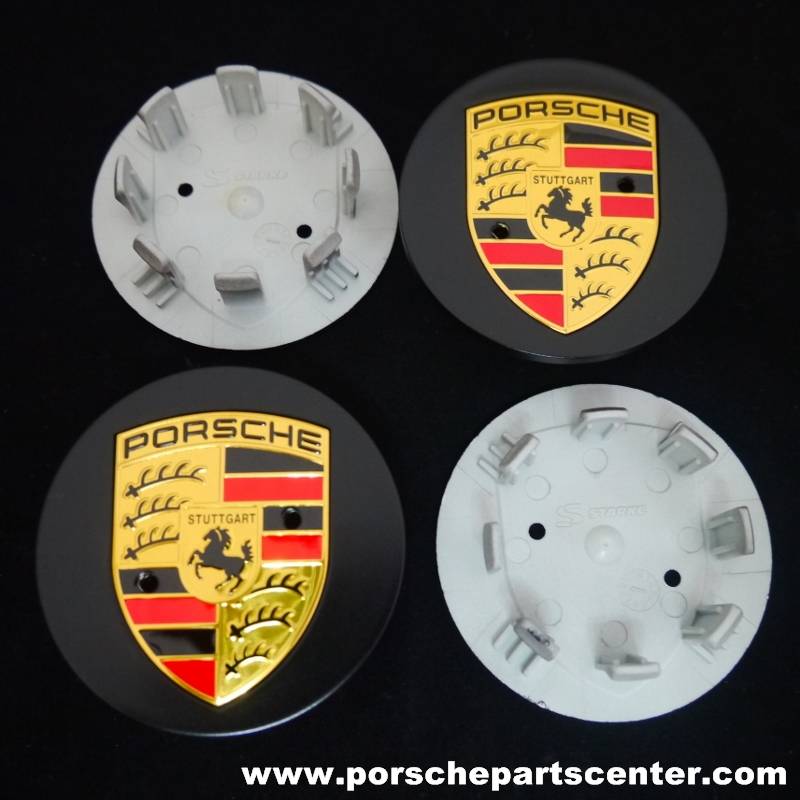 画像: 【PORSCHE】ポルシェマカン65mmカラークレストマットブラックセンターキャップセット