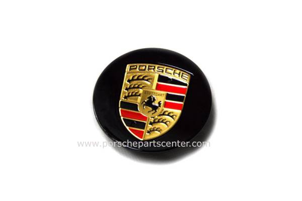 画像: 【PORSCHE】ポルシェ77mmカラークレスト黒センターキャップセット